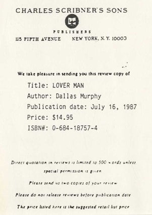 Lover Man - 1st Edition/1st Printing