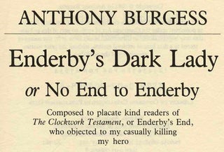 Enderby's Dark Lady, Or, No End To Enderby