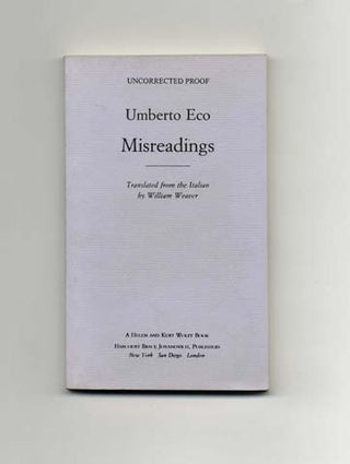 Book #15727 Misreadings - Uncorrected Proof. Umberto Eco