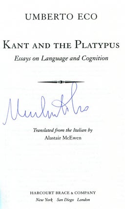 Kant And The Platypus: Essays On Language And Cognition - Uncorrected Proof