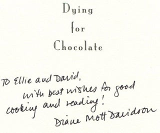 Book #16536 Dying for Chocolate - 1st Edition/1st Printing. Diane Mott Davidson