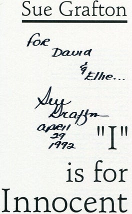 "I" is for Innocent - 1st Edition/1st Printing
