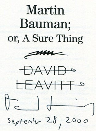 Martin Bauman; or, A Sure Thing - 1st Edition/1st Printing