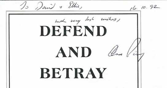 Book #17749 Defend and Betray - 1st Edition/1st Printing. Anne Perry.