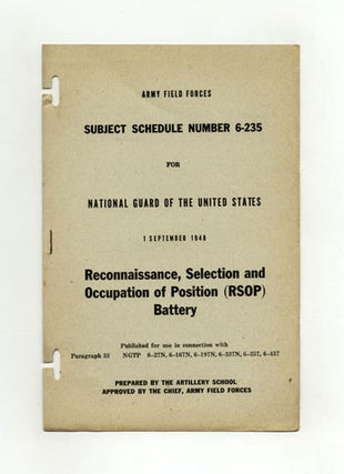 Subject Schedule No. 6-235 For The National Guard Of The United States - Reconnaissance, Army Field Forces.