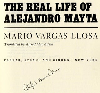 The Real Life Of Alejandro Mayta - 1st US Edition/1st Printing