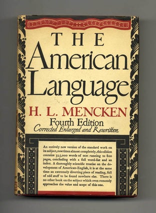 Book #20755 The American Language. H. L. Mencken