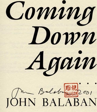 Coming Down Again - 1st Edition/1st Printing