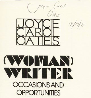 (Woman) Writer: Occasions And Opportunities - 1st Edition/1st Printing