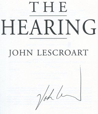 The Hearing -1st Edition/1st Printing
