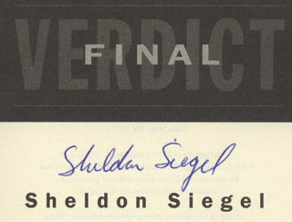 Book #25904 Final Verdict -1st Edition/1st Printing. Sheldon Siegel