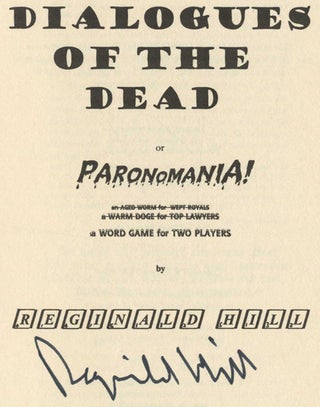 Dialogues of the Dead - 1st Edition/1st Printing