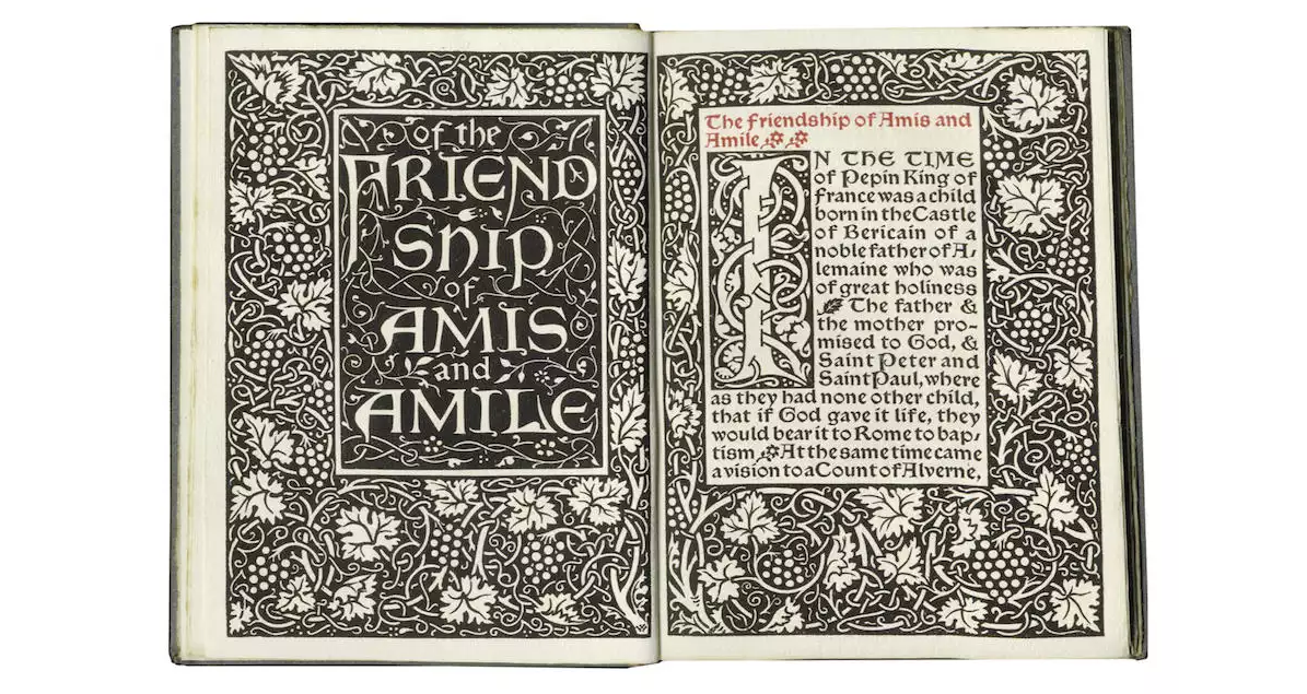 Book #26802 Of The Friendship Of Amis And Amile. William Morris, Kelmscott Press.