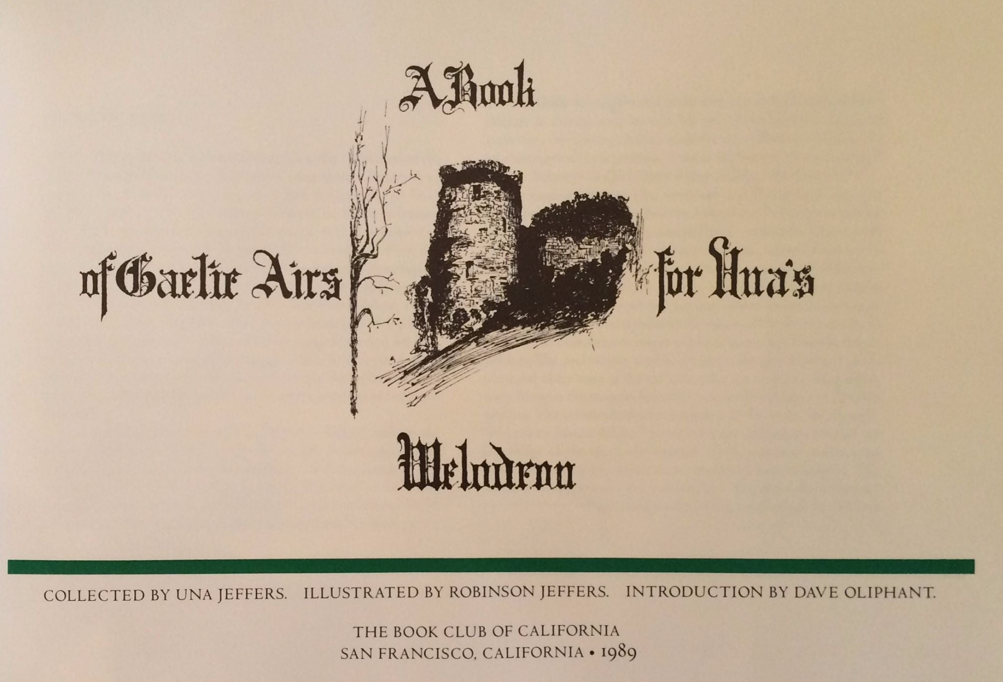 Book #26830 A Book Of Gaelic Airs For Una's Melodeon. Una Jeffers.
