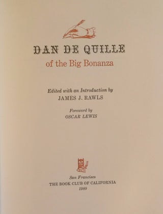 Dan De Quille Of The Big Bonanza