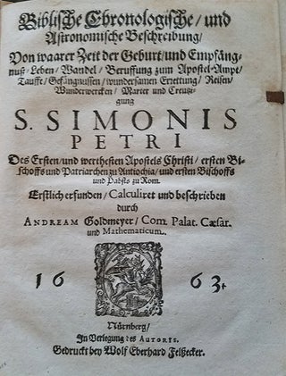 Book #26843 Biblische Chronologische, Und Astronomische Beschreibung, Von Waarer Zeit Der Geburt,...