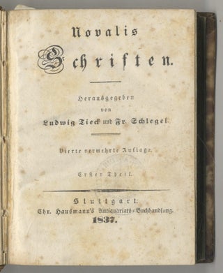 Book #27334 Novalis Schriften. Ludwig Und Fr. Schlegel Tieck