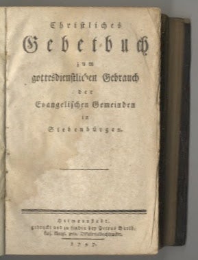 Book #27345 Christliches Gebetbuch Zum Gottesdienstlichen Gebrauch Der Evangelischen Gemeinden In Siebenbürgen