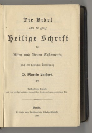 Book #27349 Die Bibel Oder Die Ganze Heilige Schrift Des Alten Und Neuen Testaments Nach Der...