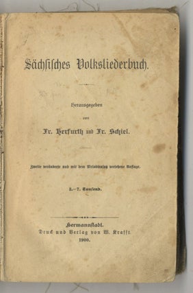 Book #27354 Sächsisches Volksliederbuch. Fr. Und Fr. Schiel Herfurth