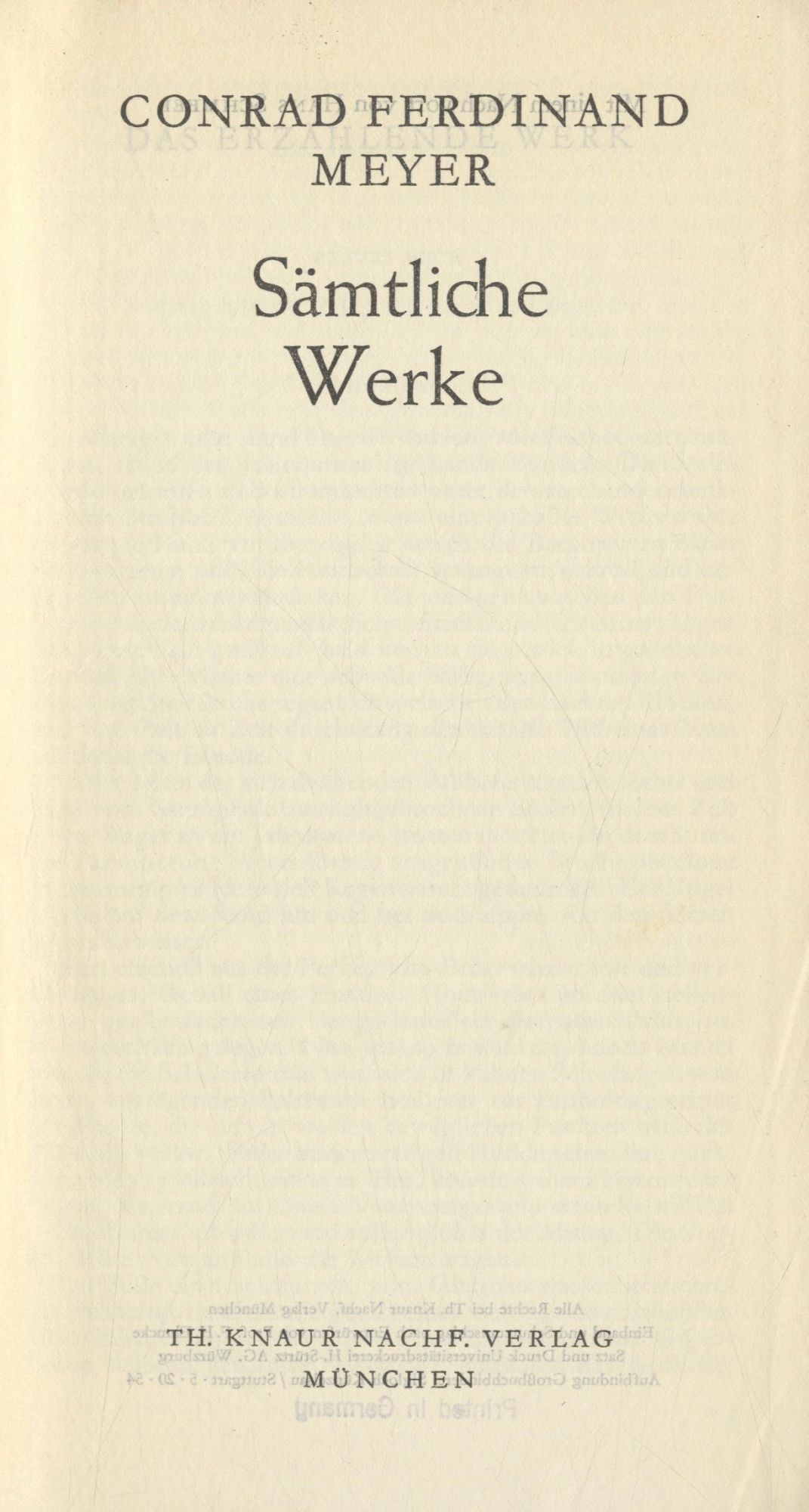 Book #27386 Sämtliche Werke. Conrad Ferdinand Meyer.