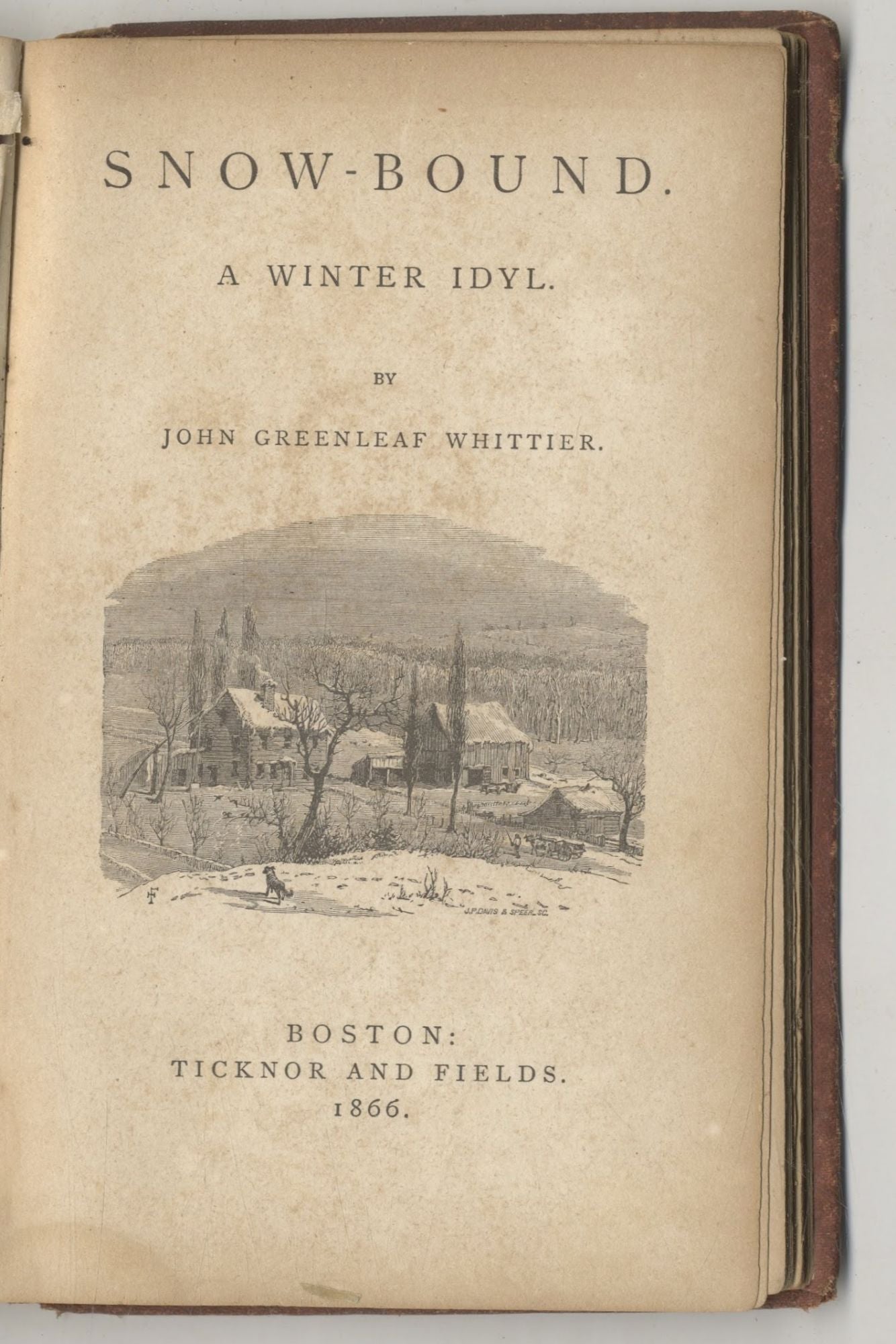 Book #27440 Snowbound, A Winter Idyl. John Greenleaf Whittier.