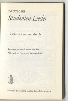 Book #27448 Taschen-kommersbuch; Deutsche Studentenlieder