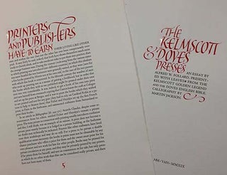 The Kelmscott & Doves Presses First Edition/ First Printing
