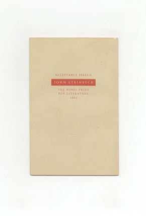Book #28024 Acceptance Speech The Nobel Prize For Literature, 1962 - 1st Edition/1st Printing....