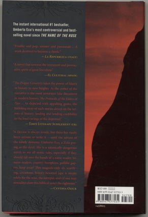 The Prague Cemetery - 1st US Edition/1st Printing