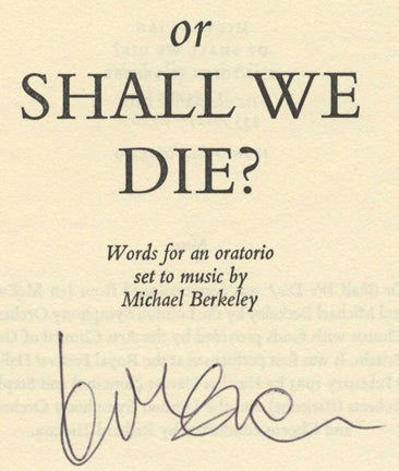 Book #29743 Or Shall We Die? - 1st Edition/1st Printing. Ian McEwan.