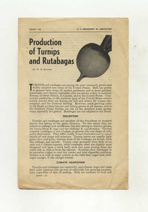Production Of Turnips And Rutabagas. W. R. Beattie.