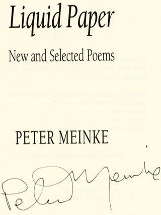 Liquid Paper: New and Selected Poems - 1st Edition/1st Printing