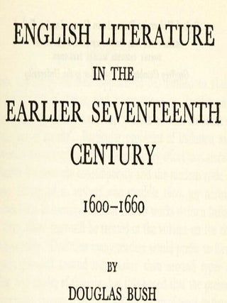 English Literature in the Earlier Seventeenth Century
