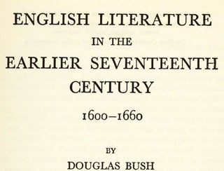 English Literature in the Earlier Seventeenth Century