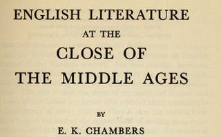 English Literature at the Close of the Middle Ages
