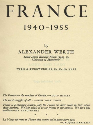 France: 1940-1955 - 1st Edition/1st Printing