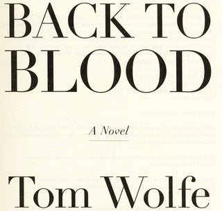 Back to Blood - 1st Edition/1st Printing