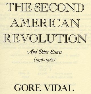 The Second American Revolution: and Other Essays (1976-1982) - 1st Edition/1st Printing