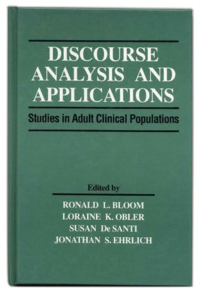 Book #55274 Discourse Analysis and Applications: Studies in Adult Clinical Populations - 1st...